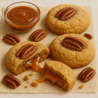 Pekannuss Karamell Cookies